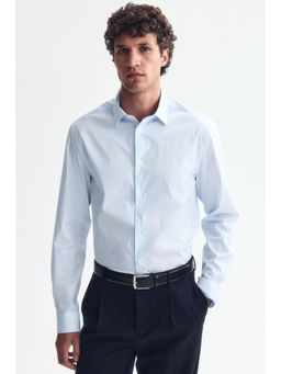 H&M - Men Blue Slim Fit Stretch Shirt