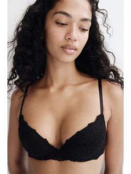 H&M - Women Black Lace Super Push-Up Bra