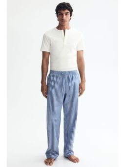 H&M - Men Blue Relaxed Fit Poplin Pyjama