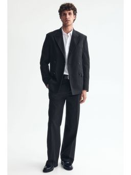 H&M - Men Black Loose Fit Tailored Trousers