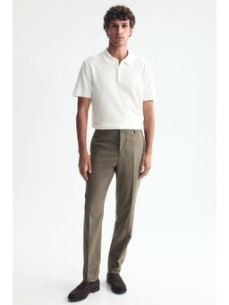 H&M - Men Beige Slim Fit Suit Trousers