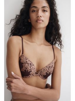 H&M - Women Brown Lace Push-Up Bra