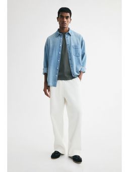 H&M - Men White Loose Fit Sweatpants