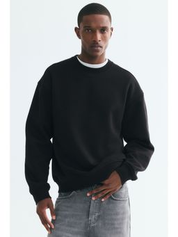 H&M - Men Black Loose Fit Sweatshirt