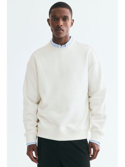 H&M - Men White Loose Fit Sweatshirt