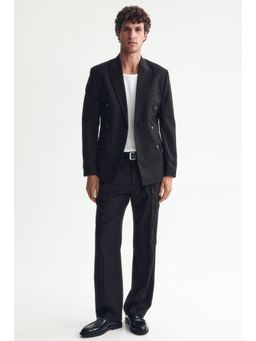 H&M - Men Black Regular Fit Tailored trousers