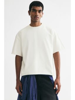 H&M - Men White Oversized Fit Boxy-Style T-Shirt