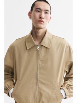 H&M - Men Beige Collared Cotton Jacket