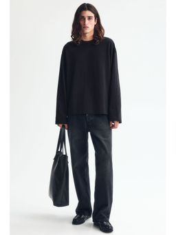 H&M - Men Black Oversized Fit Long-Sleeved Jersey Top