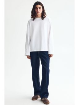 H&M - Men White Oversized Fit Long-Sleeved Jersey Top