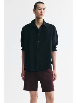 H&M - Men Pink Regular Fit Linen-Blend Shorts
