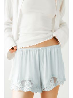 H&M - Women Blue Lace-Trimmed Pyjama Shorts