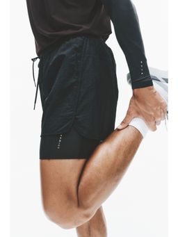H&M - Men Black Lightweight 2-In-1 Running Shorts With Drymove