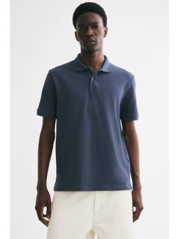 H&M - Men Blue Regular Fit Polo Shirt