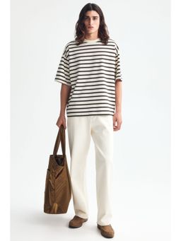 H&M - Men White Oversized Fit Cotton T-Shirt