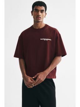 H&M - Men Red Oversized Fit Printed T-Shirt