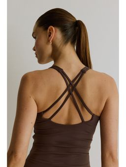 H&M - Women Brown Sports Vest Top With Softmove