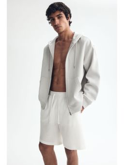 H&M - Men White Relaxed Fit Waffled Shorts