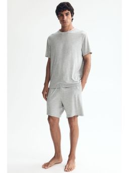 H&M - Men Grey Pyjama T-Shirt And Shorts Set