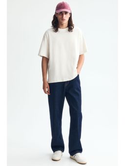 H&M - Men White Relaxed Fit Cotton T-Shirt