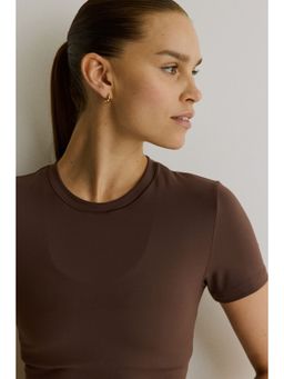 H&M - Women Brown Lightweight Yoga Top With Soft move