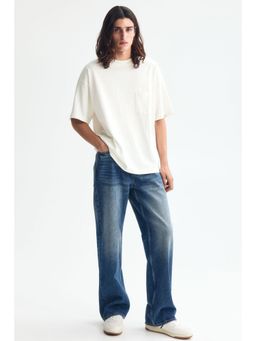 H&M - Men White Oversized Fit Cotton T-Shirt