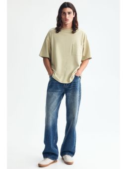H&M - Men Green Oversized Fit Cotton T-Shirt