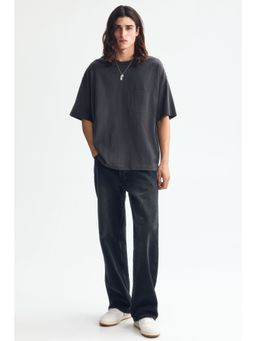H&M - Men Grey Oversized Fit Cotton T-Shirt
