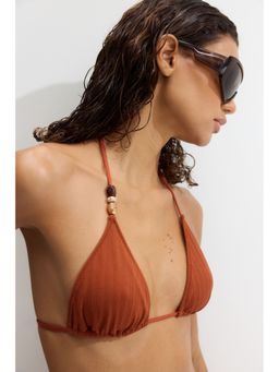 H&M - Women Orange Padded Triangle Bikini Top