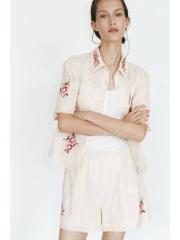 H&M - Women White Linen-Blend Pyjama Shorts