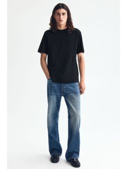 H&M - Men Black Regular Fit Round-Neck T-Shirt
