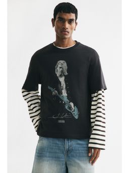 H&M - Men Grey Loose Fit T-Shirt