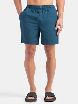Jockey - MC10 Men Super Combed Mercerized Cotton Woven Fabric Boxer Shorts-Seaport Teal