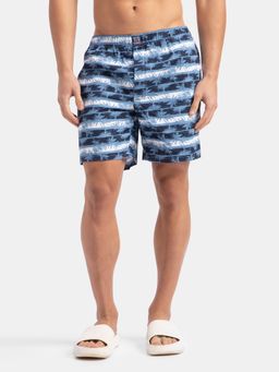 Jockey - US57 Men Cotton Woven Printed Boxer Shorts - Blue Heaven