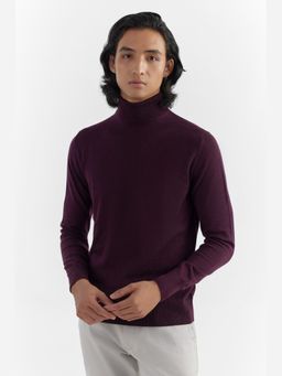 Perona - Relaxed Fit Merino Wool Men Magenta Sweatshirt