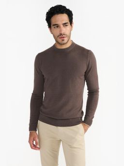 Perona - Relaxed Fit Cotton Men Brown Sweatshirt