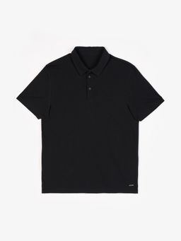 Perona - Men Black Solid Regular Fit Polo T-Shirt