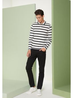 Perona - James Men White Stripes Polo T-Shirt