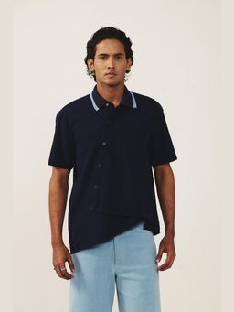 Muvazo - Navy Blue Midnight Layer Polo T-Shirt