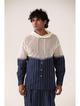 Muvazo - Navy Blue Stripes Tide Shirt