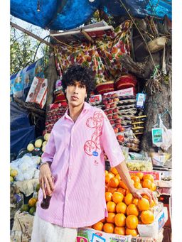 The Clothing Factory - Pomodoro Stripe Resort Pink Shirt