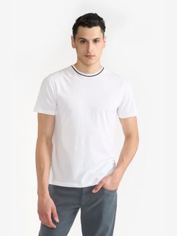 Perona - Men White Solid Regular Fit T-Shirt