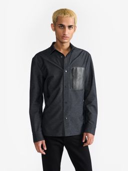Perona - Relaxed Fit Cotton Men Black Shirt