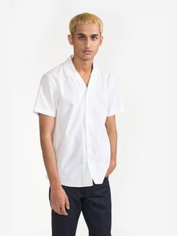 Perona - Relaxed Fit Cotton Men White Shirt