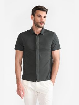 Perona - Relaxed Fit Pure Cotton Men Green Shirt
