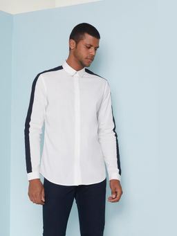 Perona - Regular Fit Cotton Blend Men White Shirt