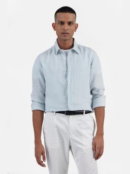Perona - Relaxed Fit Pur Cotton Men Blue Shirt