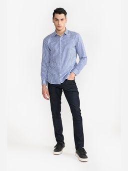 Perona - Regular Fit Pure Cotton Men Blue Shirt