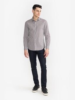 Perona - Regular Fit Pure Cotton Men Brown Shirt