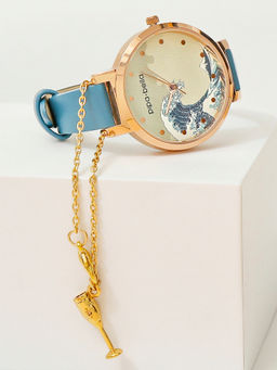 Pipa Bella by Nykaa Fashion - Gold-Plated Wine Glass Watch Charm